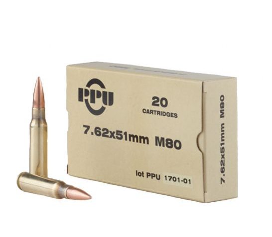 Prvi Partizan 7.62×51 FMJBT M80 145gr 20 Rounds Ammunition – PPN762