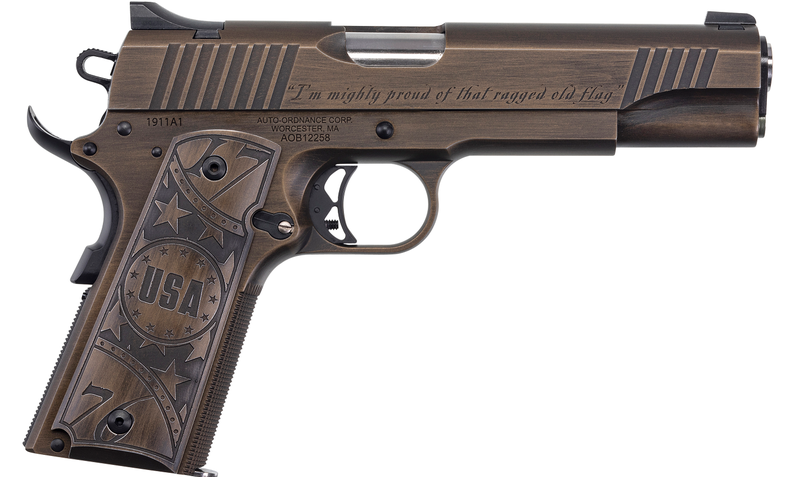 Auto-Ordnance 1911-A1 Old Glory Burnt Bronze .45 ACP 5" Barrel 7-Rounds with Thumb, Grip, Firing Pin Safety