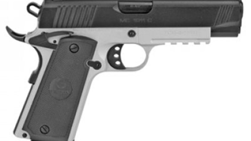 Girsan MC1911C Commander 9mm, 4.4" Barrel, Steel, Black and Silver, Fixed Sights, Ambi Safety, 9rd