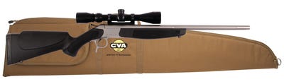 Scout V2 Single Shot Package Stainless Steel Barrel Synthetic Stock Black .45-70 Government 25 Inch With KonusPro 3-9x40mm Riflescope and Case