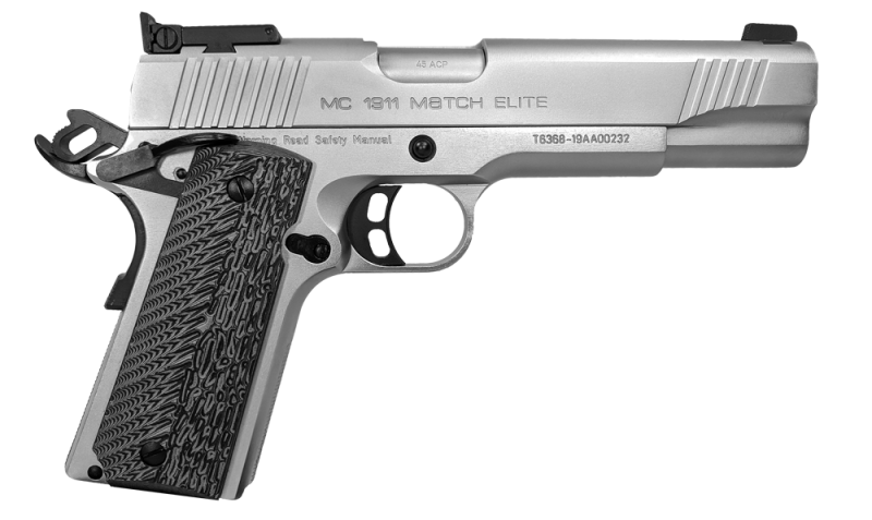 EAA Corp MC1911 Match Elite Chrome .45 ACP 5" Barrel 8-Rounds