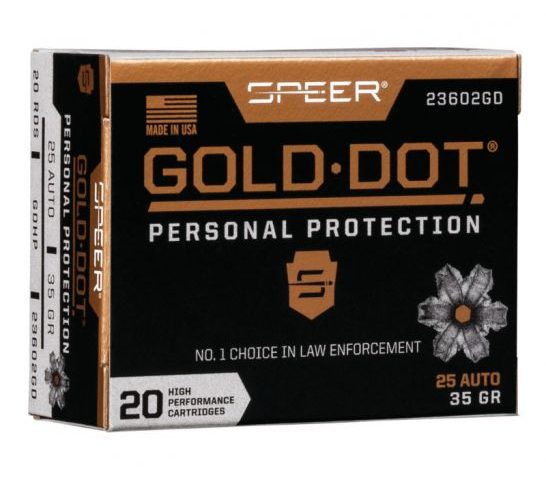 Speer Gold Dot Personal Protection .25 ACP 35 gr GDHP 20 Rounds Ammunition – 23602GD