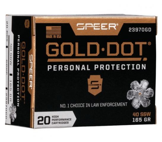 Speer Gold Dot Personal Protection .40 S&W 165 gr GDHP 20 Rounds Ammunition – 23970GD