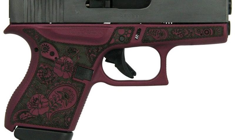 Glock 43 Black Cherry 9mm 3.41" Barrel 6-Rounds "Glock & Paisley" Engraved