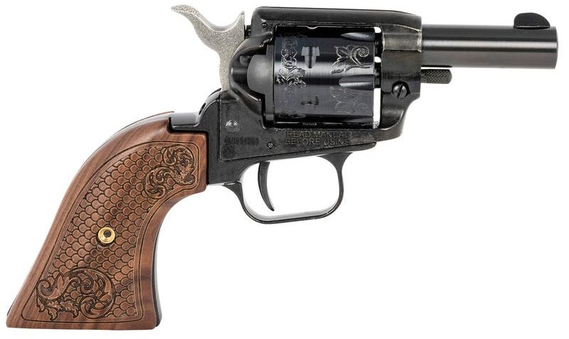 Heritage Firearms Barkeep Revolver .22 LR 2" Barrel 6-Rounds Wood Engraved Grip