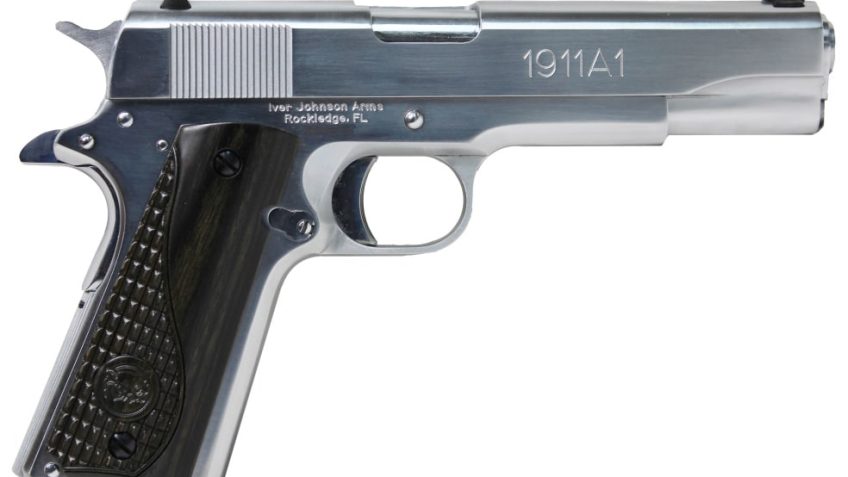 Iver Johnson Arms 1911 A1 Government .38 Super Pistol, Chrome – 1911 38CHRW