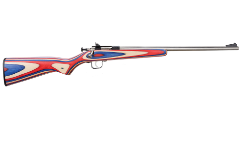 Keystone Crickett Red White Blue Wood Laminate Stock with Stainless Steel Action .22 LR 16 Inch 1 Rd