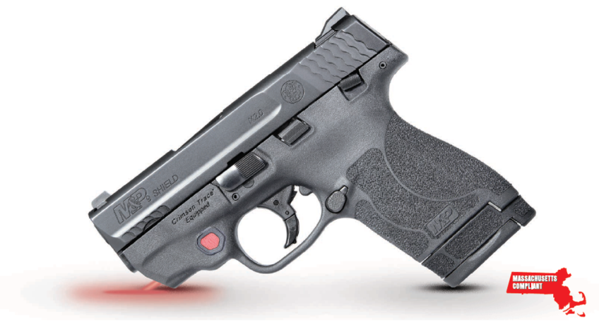 Smith & Wesson M&P 9 Shield M2.0 9mm, *MA*, 3.1" Barrel, Crimson Trace Laser, Black, 7rd/8rd