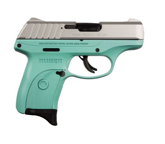 Ruger EC9S 9mm Robin Egg Turquoise and Stainless Steel Pistol – 3286