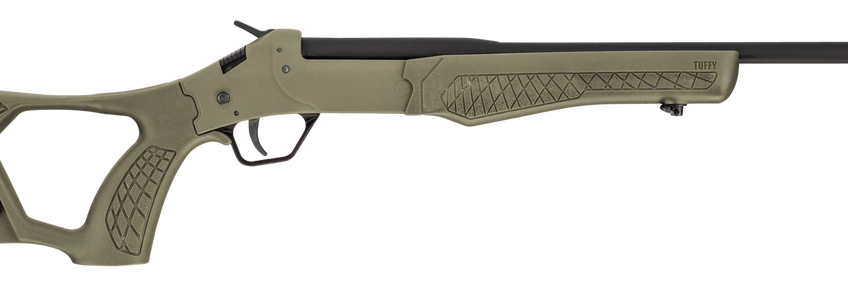 Rossi Tuffy Youth 410 Ga, 18.5" Barrel, Matte Black, Olive Drab Green, Fixed Thumbhole Stock, 1rd