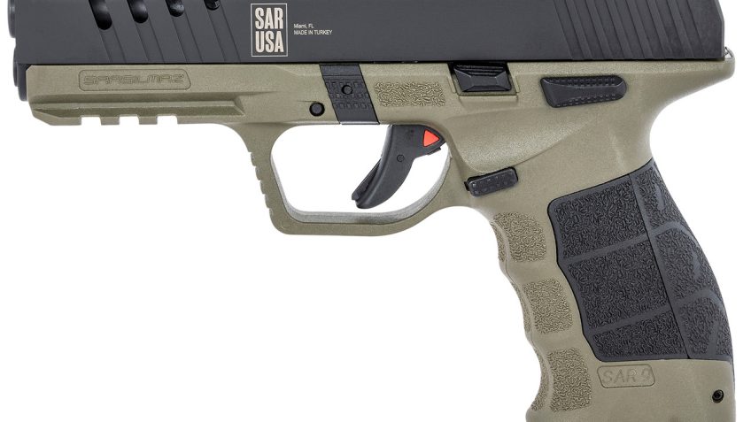 SAR USA SAR9X 9mm, 4.4" Barrel, Adjustable Sights, OD Green/Black, 17rd