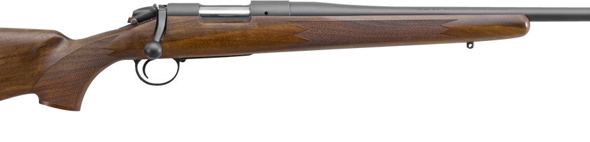 Bergara B-14 Series Timber Rifle 300 Win Mag, 24" Barrel, Cerakote, Black, Monte Carlo Walnut Stock, Hinged Floorplate, Fits 6-48 Rem 700 Base, 3rd