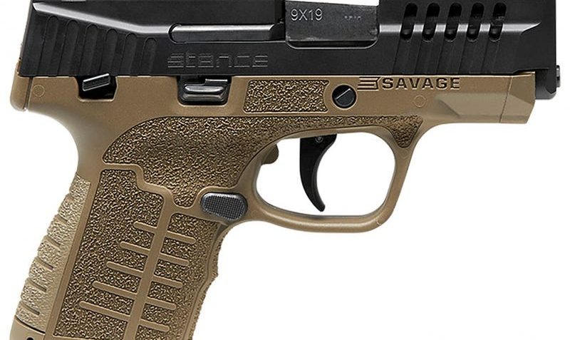 Savage Arms Stance 9mm Luger 3.20" Barrel 7/10 Rounds FDE Frame with MS Black Stainless Steel Ported Slide