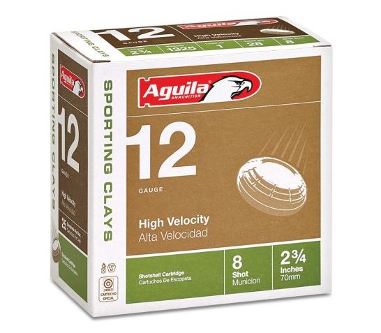 Aguila Field 12 Gauge 2-3/4 inches 8 Shot 1-1/4 oz High Velocity Lead Shotshell, Birdshot, 25/Box – 1CHB1208