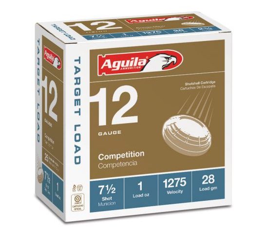 Aguila Competition 12 Gauge 2-3/4 inches 7-1/2 Shot 1-1/8 oz Sporting Clay Lead Shotshell, Birdshot, 25/Box – 1CHB1246