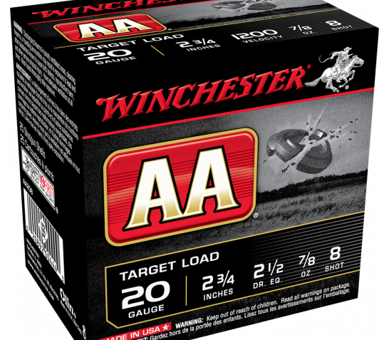 Winchester AA Target Load 20 ga 2.75" #8 7/8 oz. 25 Shotshells- AA208