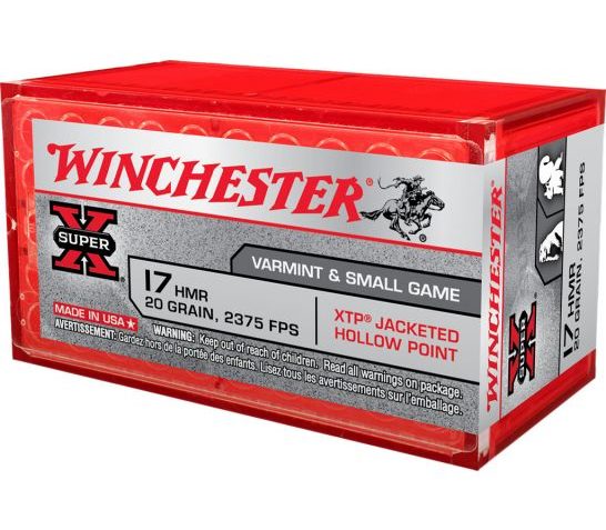 Winchester Super X .17 HMR 20 gr XTP 50 Rounds Ammunition – X17HMR1