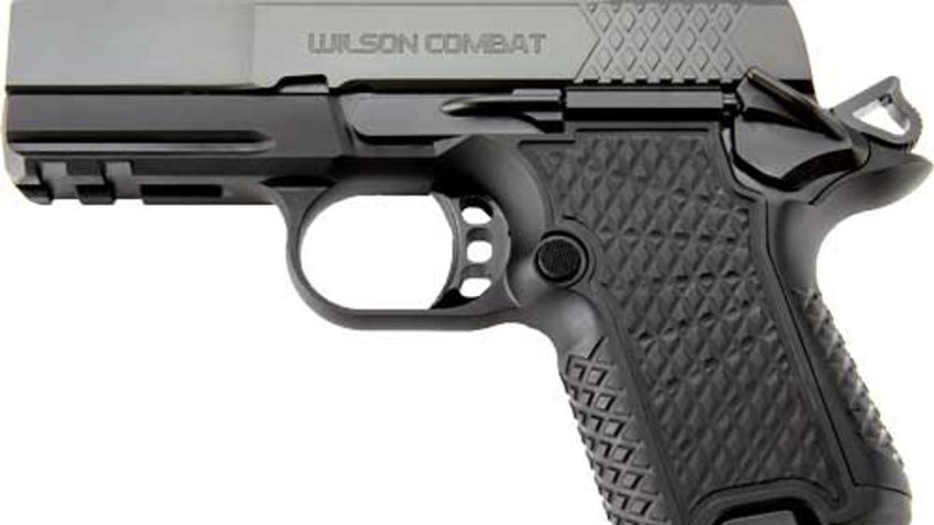 Wilson Combat SFX9, Semi-automatic, Sub-Compact, 9mm, Metal Frame Pistol, 3.25" Barrel, Aluminum, DLC Finish, Black, Mag Out Safety, 15 Rounds, 2 Magazines, Lightrail