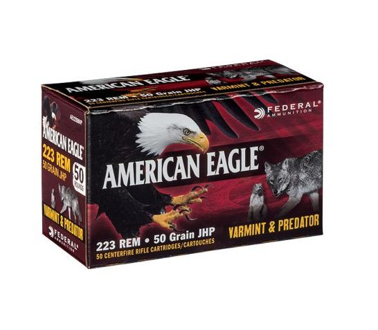 American Eagle 223 Remington 50gr JHP "Varmint/Predator" Ammunition 50rds – AE22350VP