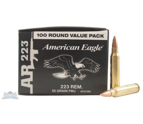 American Eagle 223 55gr FMJ-BT Ammunition 100 pack – AE223BL