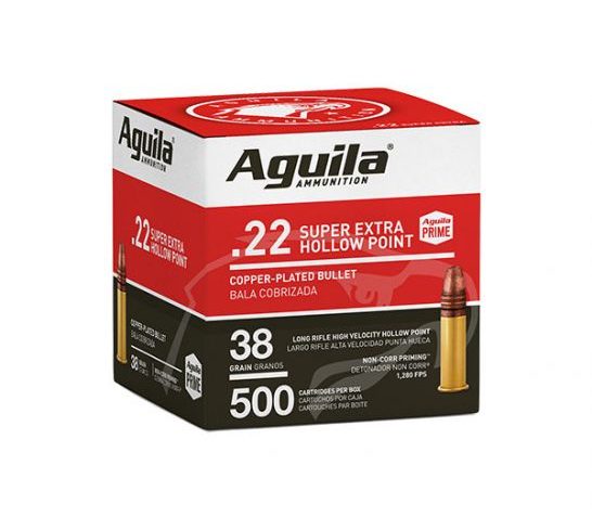 Aguila Super Extra Hollow Point 38 gr HP .22 LR Ammunition 500 Rounds – 1B221118