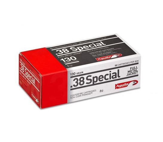 Aguila 38 Special 130gr FMJ Ammunition 50rds – 1E382521