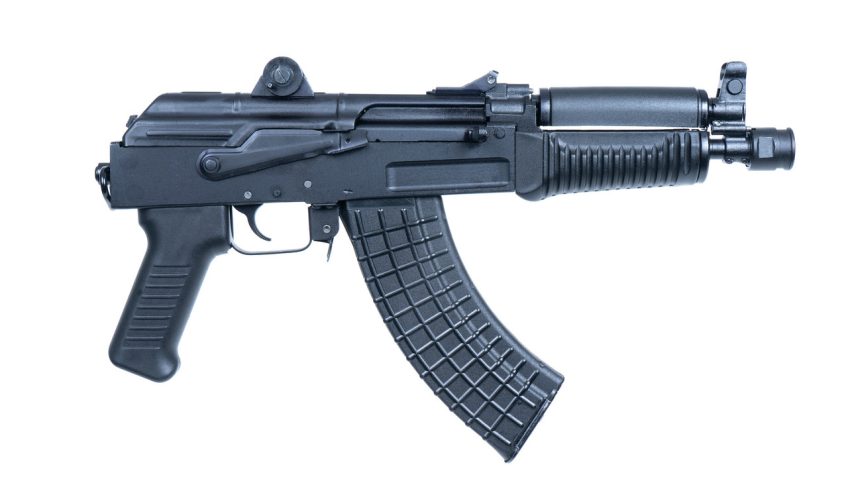 Arsenal SAM7K-34 AK Pistol 7.62x39mm, 8.5" Barrel, No Stock, Polymer, Black, Ships w/ 5rd Mag