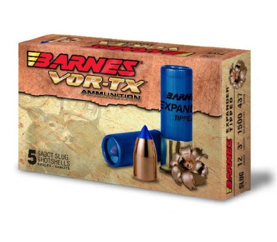 Barnes VOR-TX 437 gr Expander Tipped 3" 12 Gauge Slug, 5 Rounds – 20737