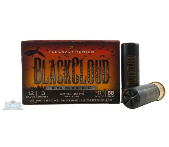 Federal 12ga 3" 1.25oz BB Black Cloud Waterfowl Shotshells 25rds – PWB142 BB