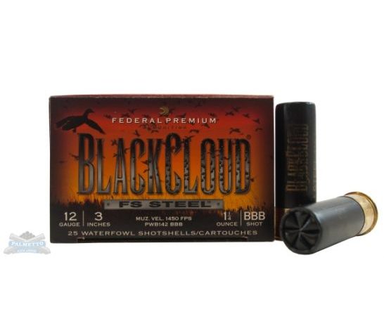 Federal 12ga 3" 1.25oz BBB Black Cloud Waterfowl Shotshells 25rds – PWB142 BBB