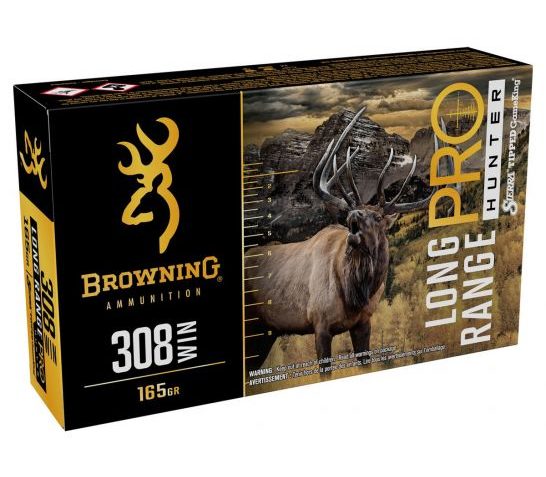 Browning Long Range Pro 165 gr BTPT .308 Winchester Ammunition, 20 Rounds – B192503082