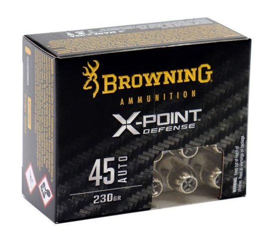 Browning X-Point Defense 230 gr 45 ACP Ammunition, 20 Rounds – B191700452