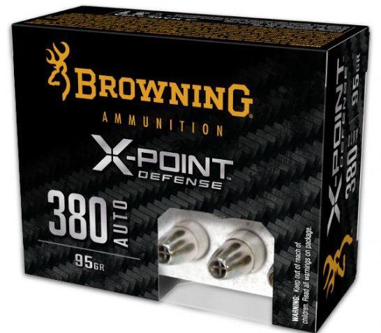 Browning X-Point Defense 95 gr 380 ACP Ammunition, 20 Rounds – B191703802