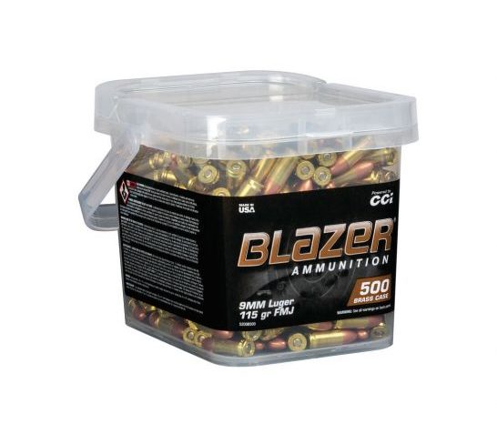 CCI Blazer Brass 9mm 115 gr FMJ 500 Rounds Ammunition – 5200B500