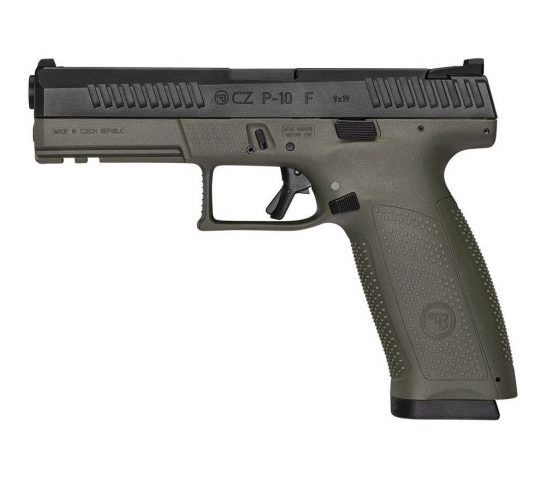 CZ P10 F 4.5" 9mm Pistol, Black/OD Green – 89545