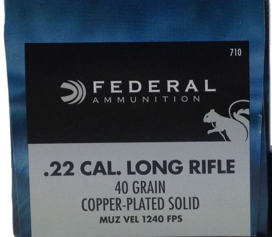 Federal 22 Long Rifle 40 Grain Copper Plated Solid Game-Shok 500rds (10 boxes of 50) – 710