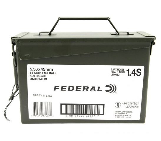 Federal 5.56 Ammo 55 Grain FMJ 400 Round Ammo Can – XM193ML1X