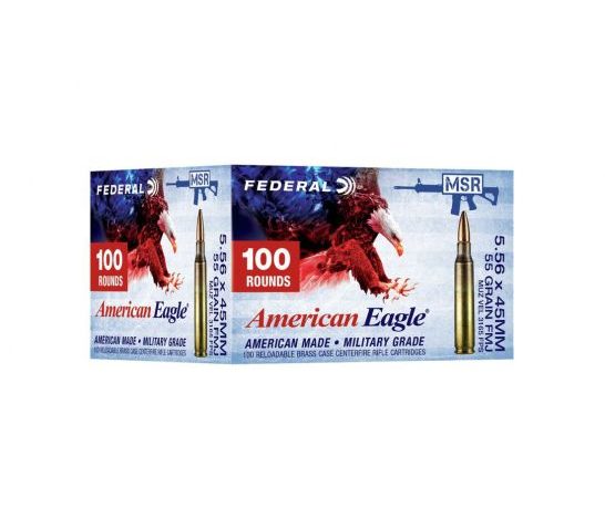 Federal American Eagle Training 55 gr FMJ 5.56×45 Ammunition 100 Rounds – XM193BLX