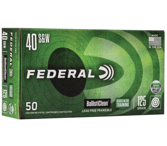 Federal BallistiClean 125 Grain LFF 40 S&W Ammo, 50rds/Box – BC40CTI