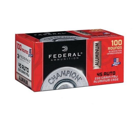 Federal Champion Aluminum 230 gr FMJ .45 ACP Ammo 100 Rounds – CAL45230100