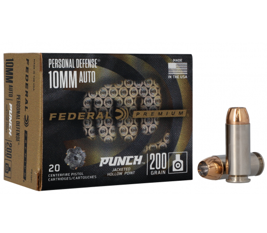 Federal Premium Punch 10mm Auto Ammo 200 Grain JHP 20rds – PD10P1