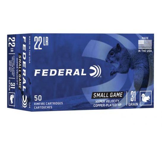 Federal Premium Small Game Hyper Velocity 31 gr CPHP .22 LR Ammunition 50 Rounds – 724