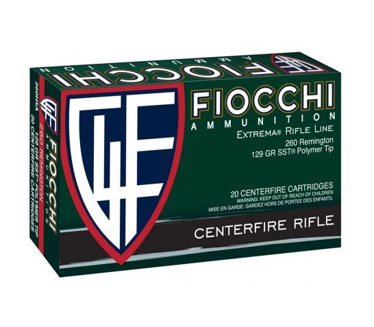 Fiocchi Extrema 129 gr SST 260 Remington Ammunition 20 Rounds – 260HSA