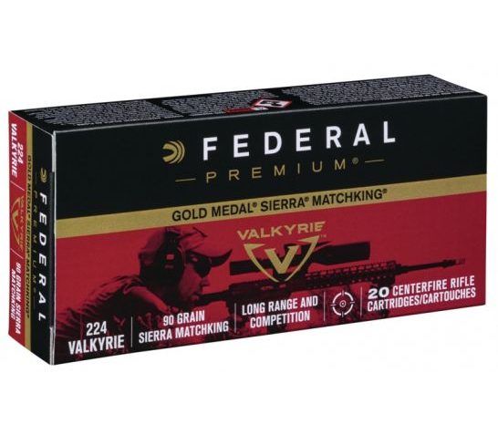 Federal Gold Medal Sierra Matchking .224 Valkyrie 90gr Ammunition, 20 Rounds – GM224VLK1