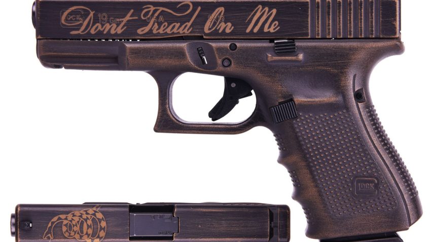 Glock 19 Gen3 9mm, 4.02" Barrel, 'Don't Tread On Me' Cerakote, Burnt Bronze, 15rd