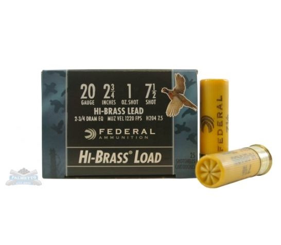 Federal 20ga 2.75" 1oz #5 "Game-Shok" Hi-Brass Lead Shotshells 25rds –  H204 7.5