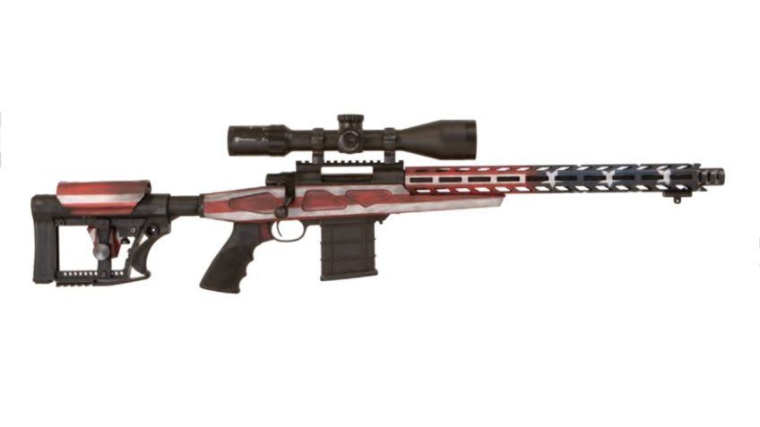 Howa APC Flag Chassis Rifle 308 Win Scope Combo, 16" Threaded Barrel, 4-16x50mm Nikko Stirling Scope, Flag Finish, 10rd