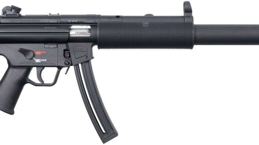 HK MP5 .22 LR, 16.1" Barrel, Telescoping Stock, Faux Suppressor, Black, 25rd