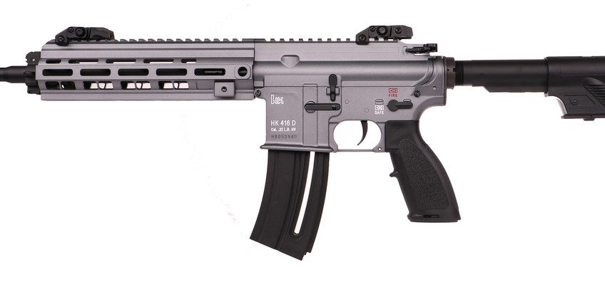 HK 416 Rifle .22 LR, 16" Barrel, Flip-Up Sights, Tungsten, 20rd