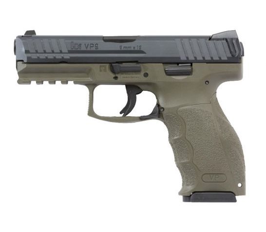 HK VP9 9mm Pistol With Night Sights, OD Green/Black – 81000234